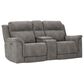 Ashley Next-Gen DuraPella Power Console Loveseat with Power Headrest in Slate, , large