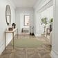 Nourison Courtyard Ivory and Green 6" Round Indoor/Outdoor Area Rug, , large