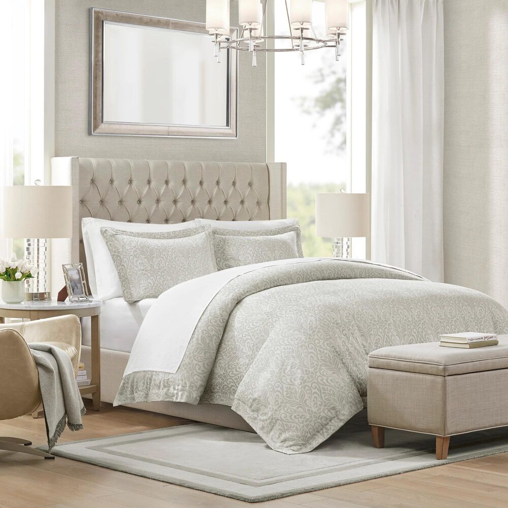 Hampton Park Bernini 3-Piece Full/Queen Duvet Set in Grey, , large