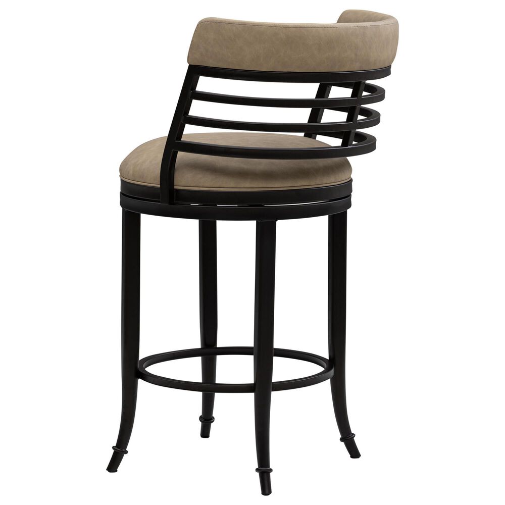 Armen Living Telia Counter Height Stool with Mushroom Brown Upholstery in Dark Brown, , large