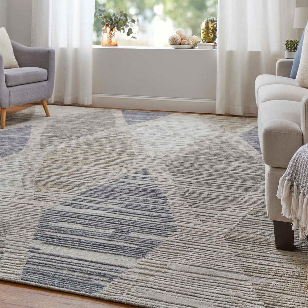 Feizy Elias 3&#39;6&quot; x 5&#39;6&quot; Ivory and Blue Area Rug, , large