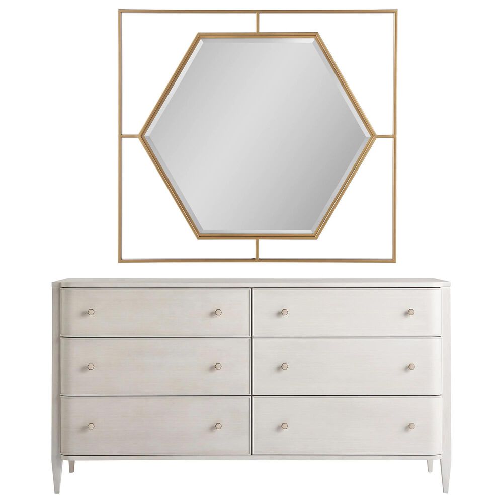 Furniture Worldwide Love Joy Bliss 4 Piece Queen Bedroom Set in Alabaster and Soft Gold, , large