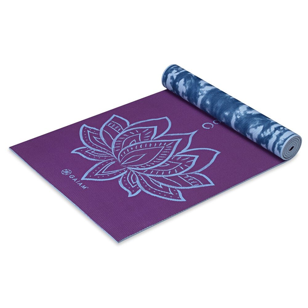 Gaiam Reversible Violet Lotus Yoga Matt (6MM), , large