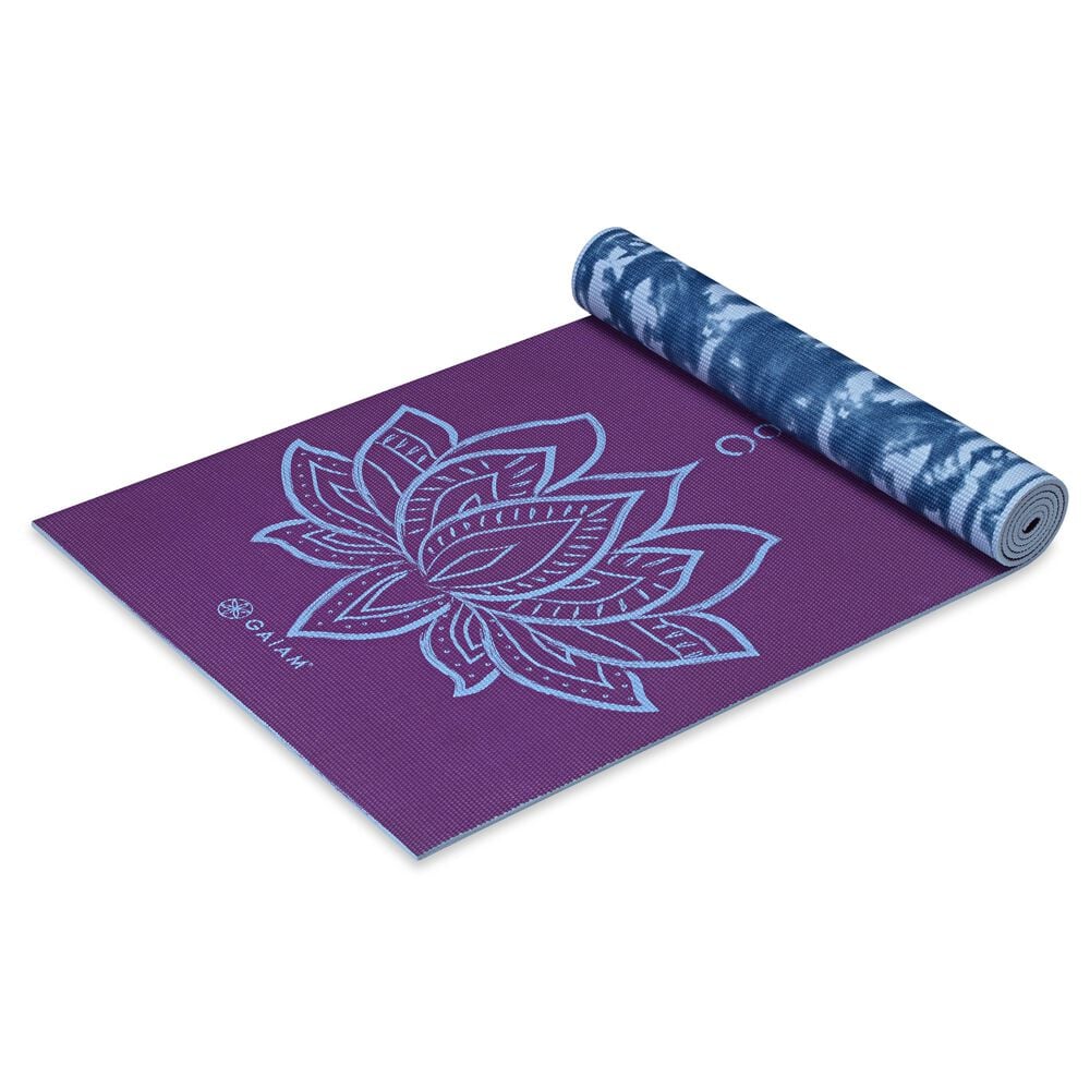 Gaiam Reversible Violet Lotus Yoga Matt (6MM)