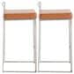 Lumisource Fuji Stackable Counter Stool with Camel Faux Leather Cushion in Brushed Stainless Steel (Set of 2), , large