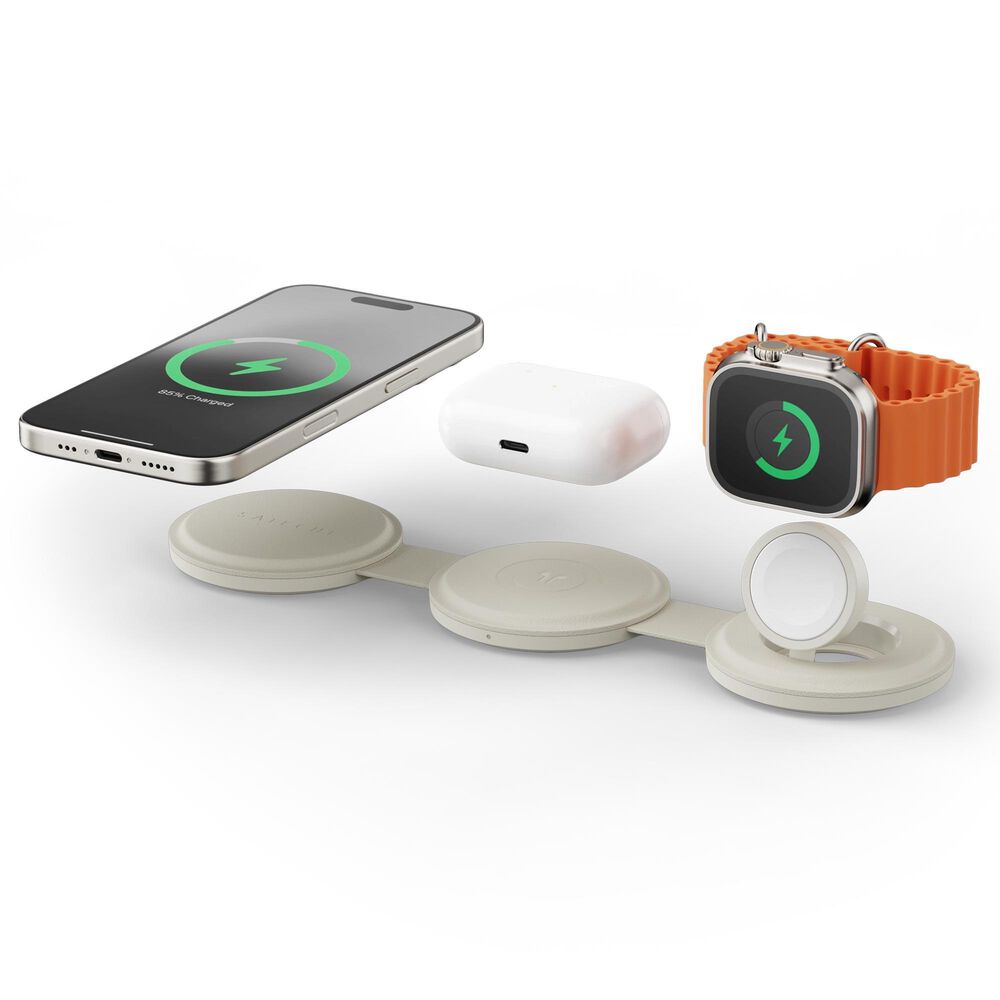 Satechi OntheGo 3-in-1 Wireless Charger in Sand, , large