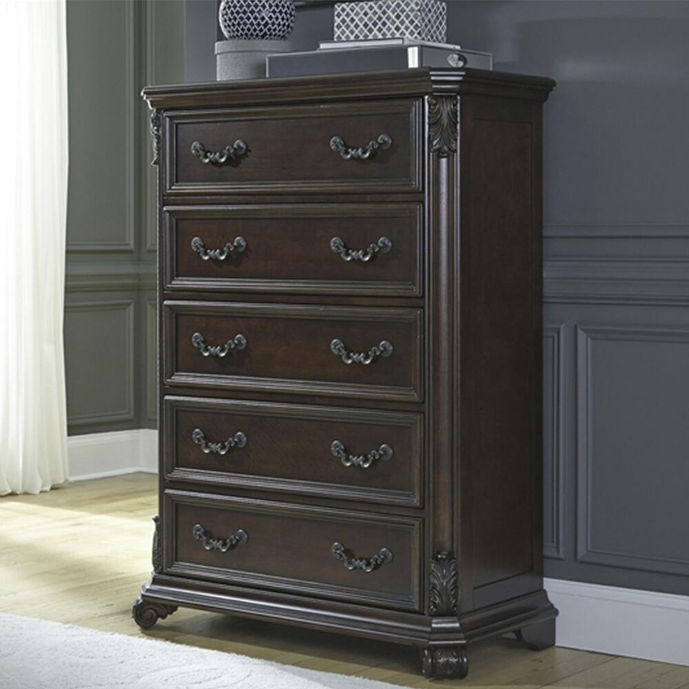 Belle Furnishings Messina Estates 5 Drawer Chest in Cognac, , large