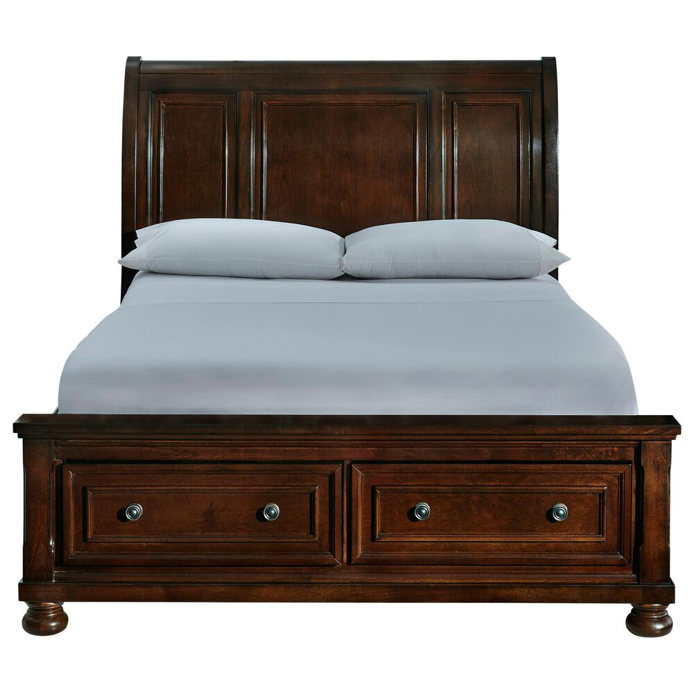 Ashley Porter Queen Sleigh Storage Bed in Rustic Brown, , large
