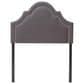 Baxton Studio Rita Twin Upholstered Panel Headboard in Dark Grey, , large
