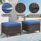 Sunwell Garden Carolina Patio Ottoman in Navy (Set of 2), , large