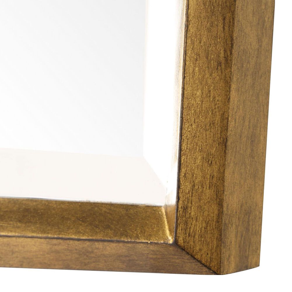 Uttermost On Point Rectangular Wall Mirror in Antiqued Gold Leaf, , large