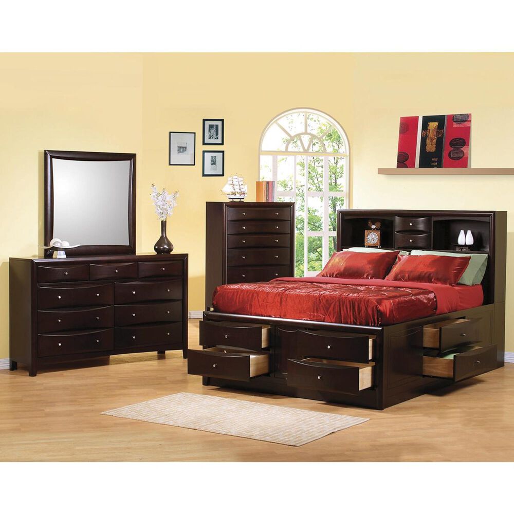 at HOME Dayton 9-Drawer Dresser and Mirror in Cappuccino, , large