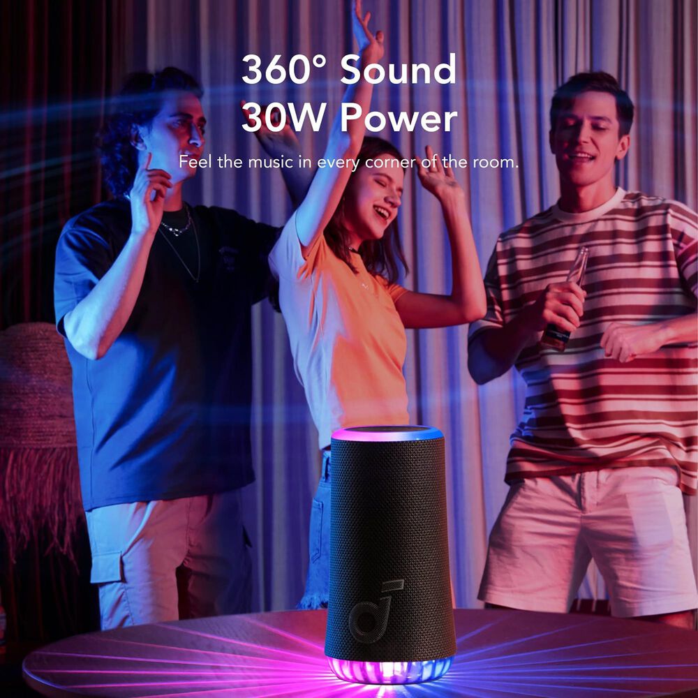Anker Soundcore Glow Portable Wireless Bluetooth Speaker in Black, , large