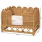 Baxton Studio Palm Rattan Pet Bed with Removable Cushion in Light Honey, , large