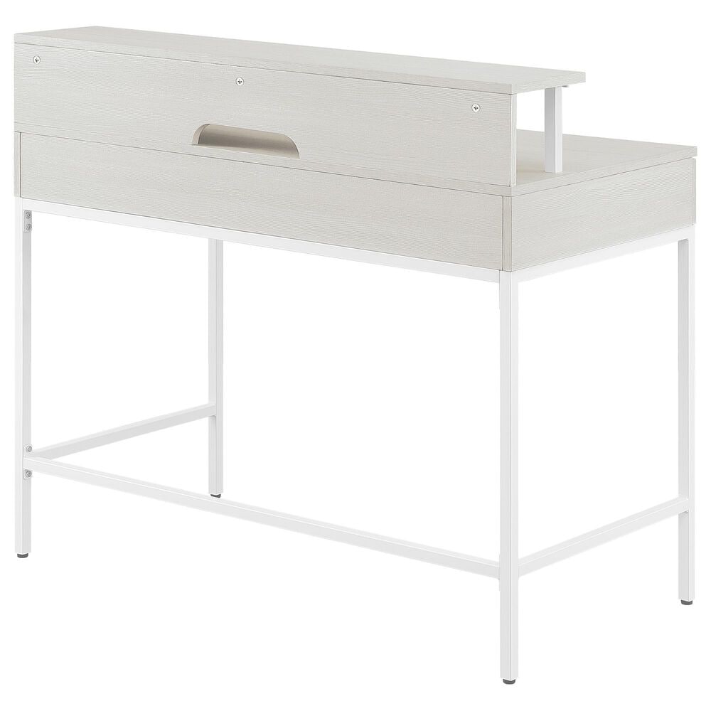 Valor Living Contempo Writing Desk with Shelf Hutch in White Oak and White, , large