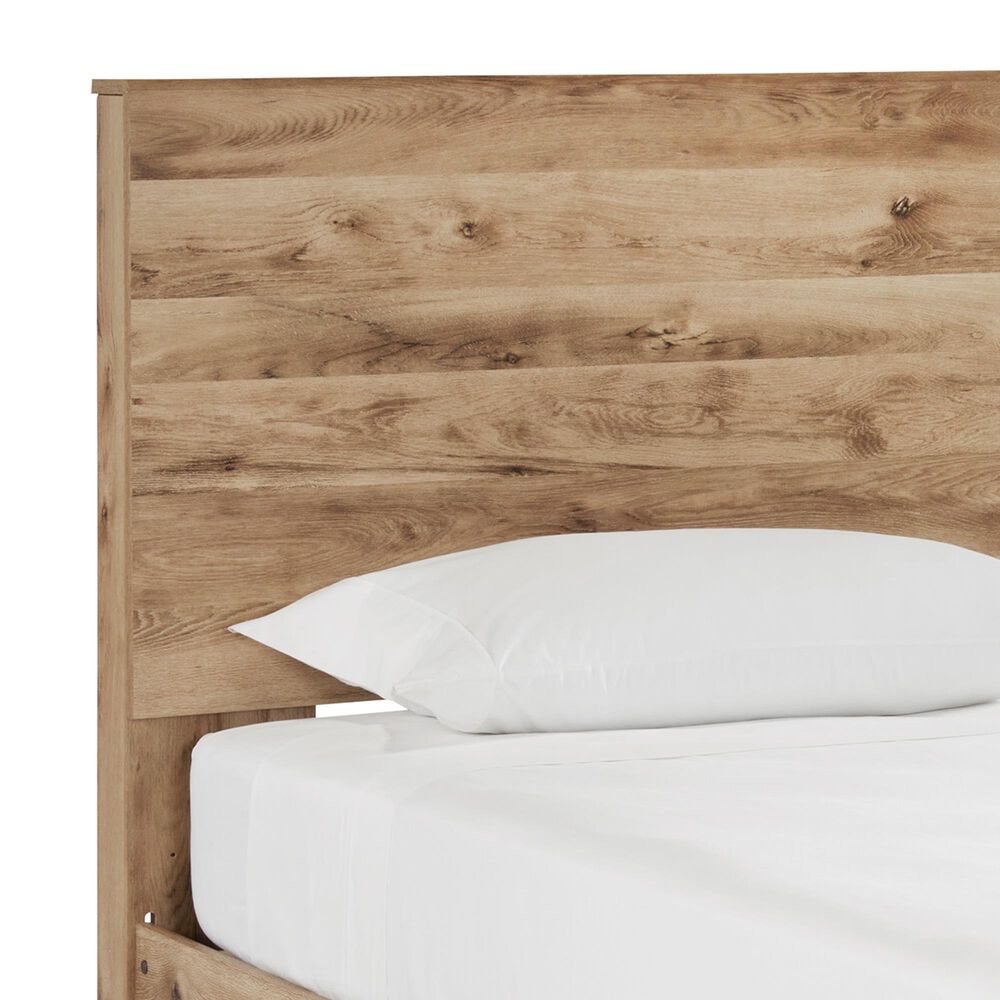 Ashley Hyanna Twin Panel Bed with 1 Side Storage in Tan Brown, , large