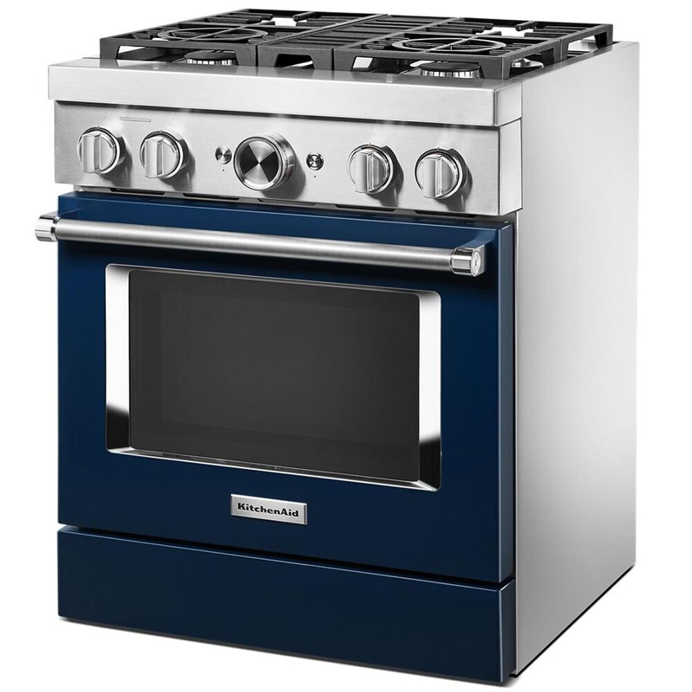 KitchenAid 30" Professional Smart Dual Fuel Range in Ink Blue