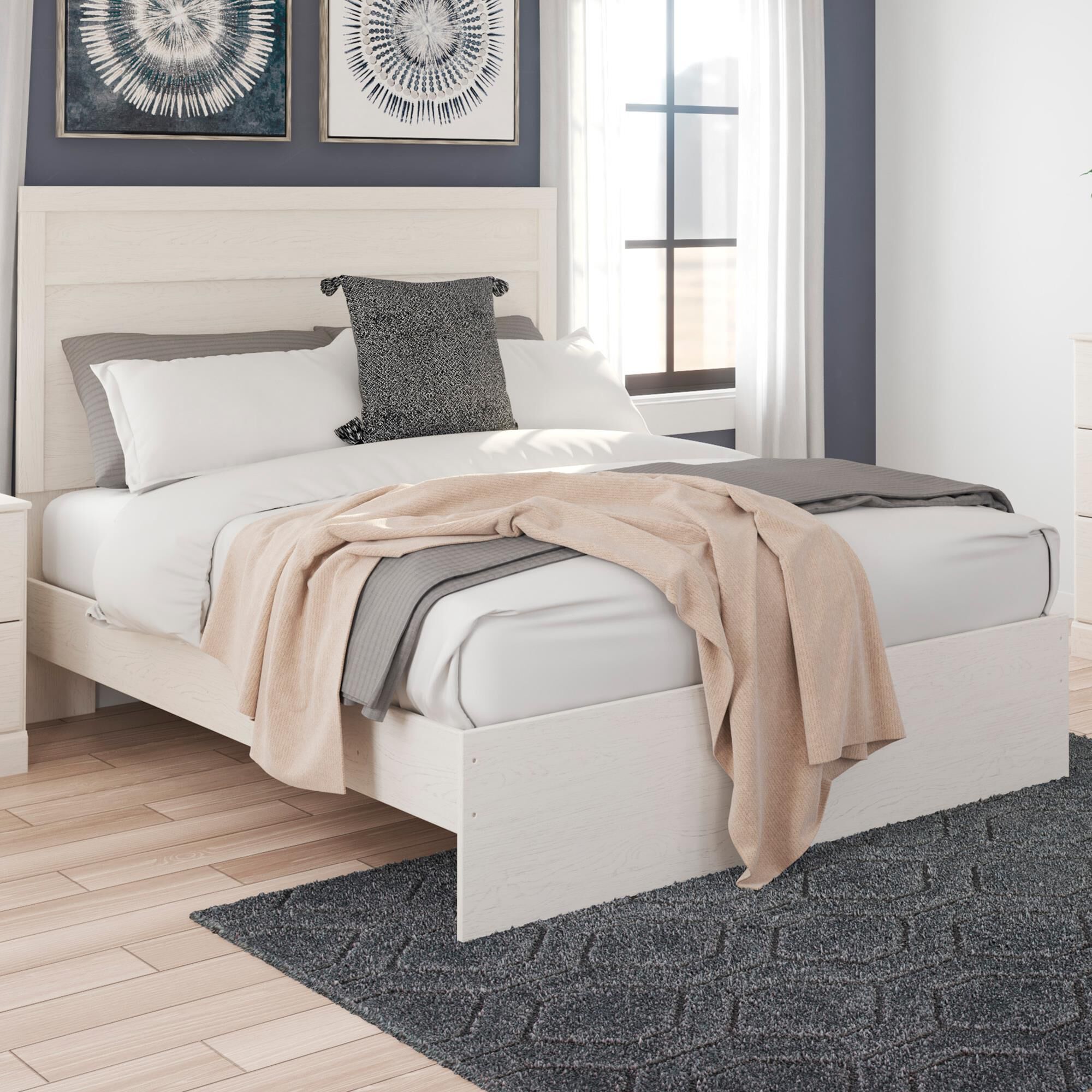 Ashley Stelsie Queen Panel Bed in White