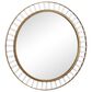 Maple and Jade 32" Round Wall Mirror in Golden Brown and White, , large