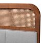 Baxton Studio Esti King Panel Headboard with Light Grey Fabric in Ash Walnut, , large