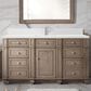 James Martin Vanities Bristol 60" Single Bathroom Vanity in Whitewashed Walnut with Single Hole 3 cm White Zeus Quartz Top and Rectangular Sink, , large