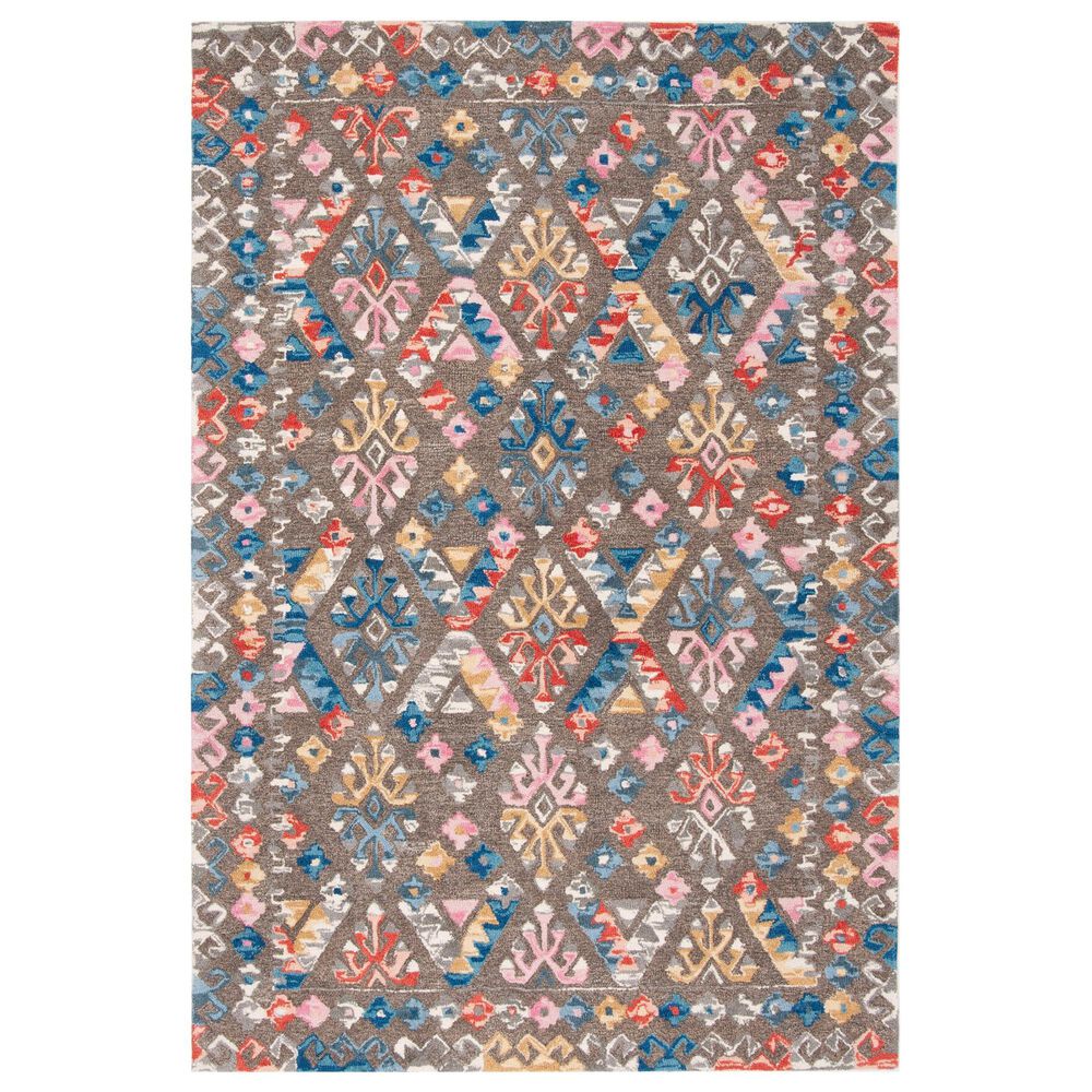 Safavieh Micro-Loop MLP351F 5" x 8" Gray and Blue Area Rug, , large
