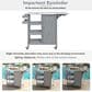 Hearth and Haven Outdoor Kitchen Island Cart with Stainless Steel Top and Lockable Wheels in Gray, , large