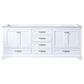 Lexora Home Dukes 80" Double Bathroom Vanity in White with 2 cm White Carrara Marble Top and Rectangular Sinks, , large