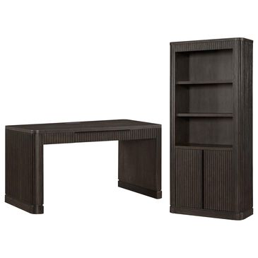 Wycliff Bay Tulane 2-Piece Writing Desk and Bookcase Set in Dark Chocolate, , large