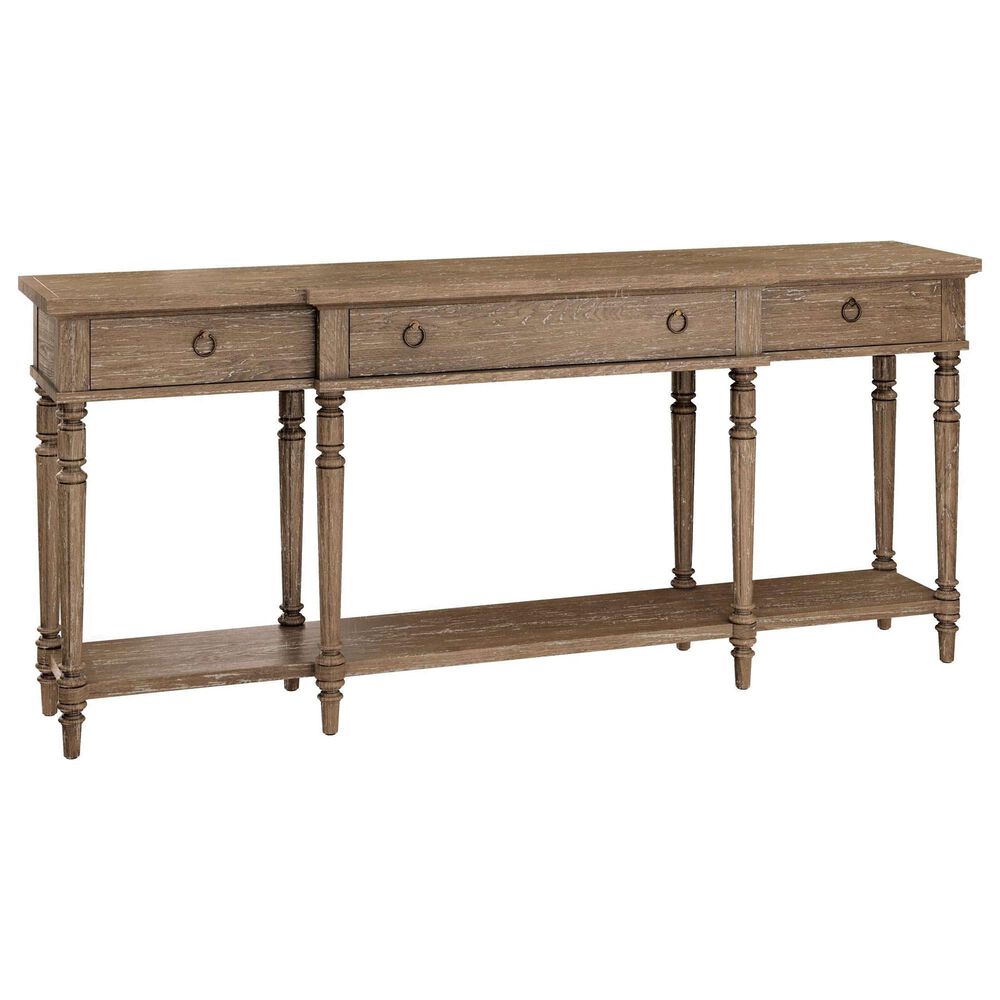 Hekman Chateaux 3-Drawer Sofa Table in Brown, , large