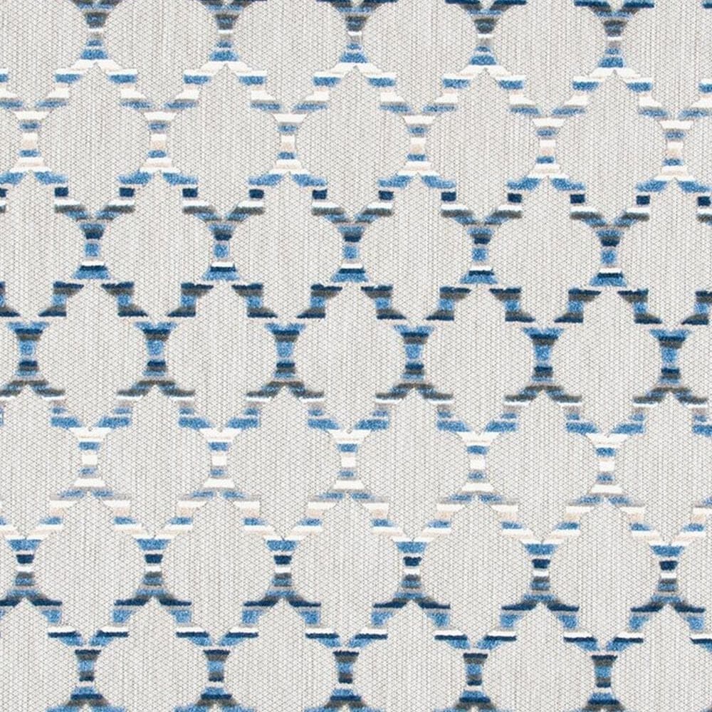 Safavieh Cabana CBN333G 6&#39;7&quot; Round Grey and Blue Indoor/Outdoor Area Performance Rug, , large