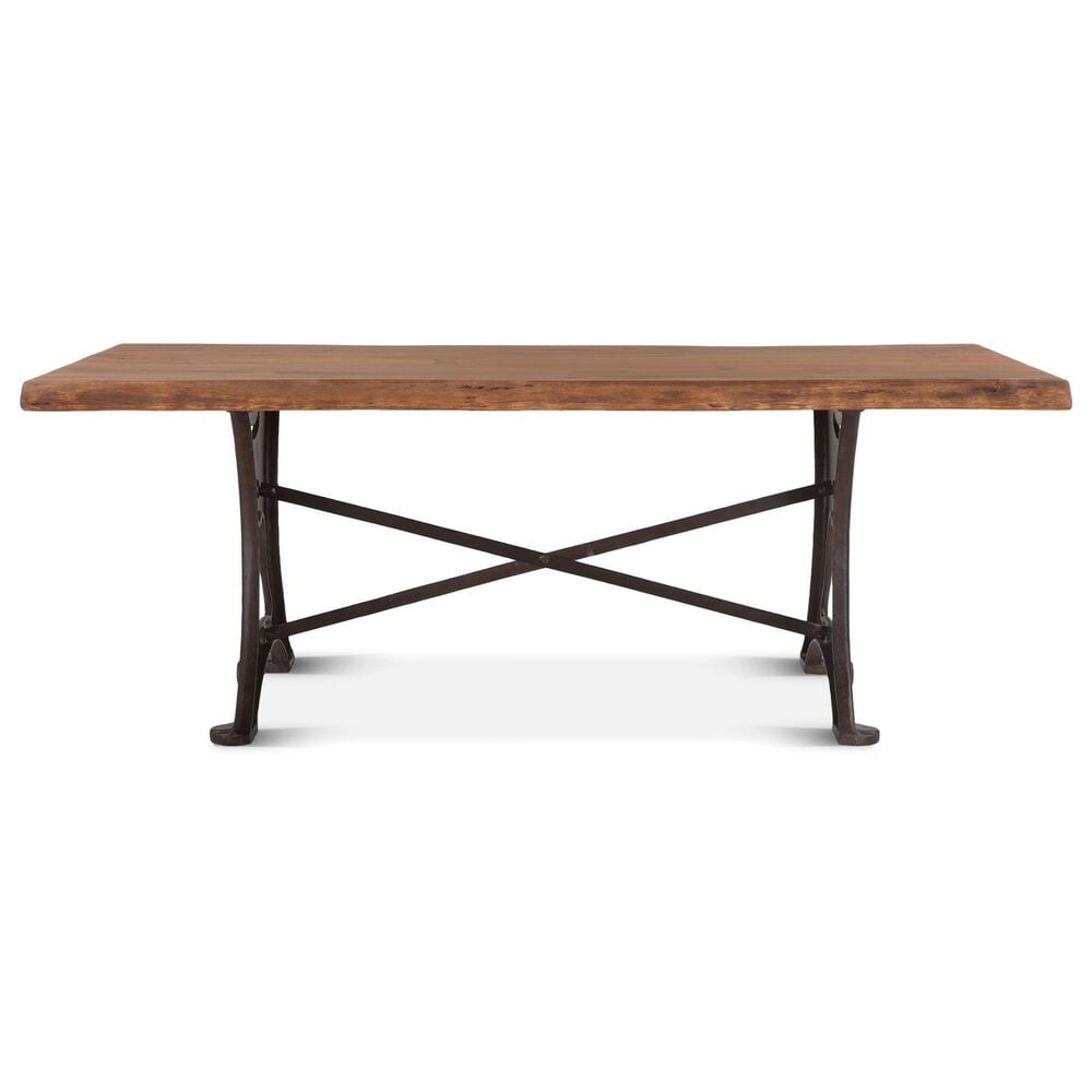 Home Trends &amp; Design Organic Forge 72&quot; Dining Table in Raw Walnut and Antique Zinc - Table Only, , large