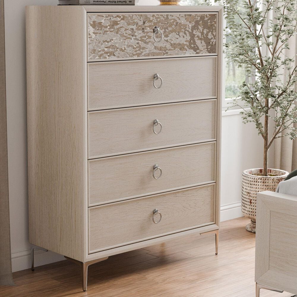 Furniture of America Bashford 5-Drawer Chest in Natural Oak, , large
