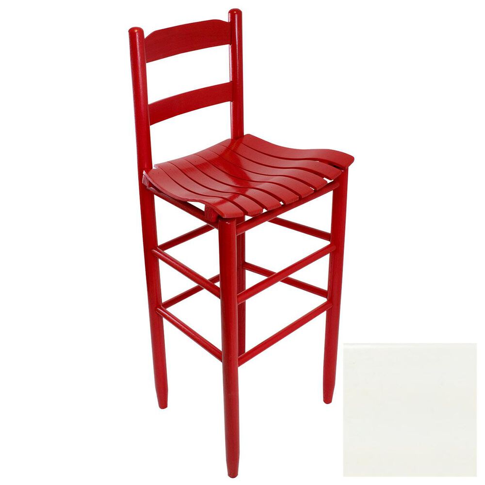 Lakeside Beach Mountain Ladderback Barstool in White, , large