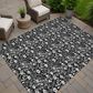 Dalyn Rug Company Soft Essentials Floral Black 9" x 12" Indoor/Outdoor Area Rug, , large