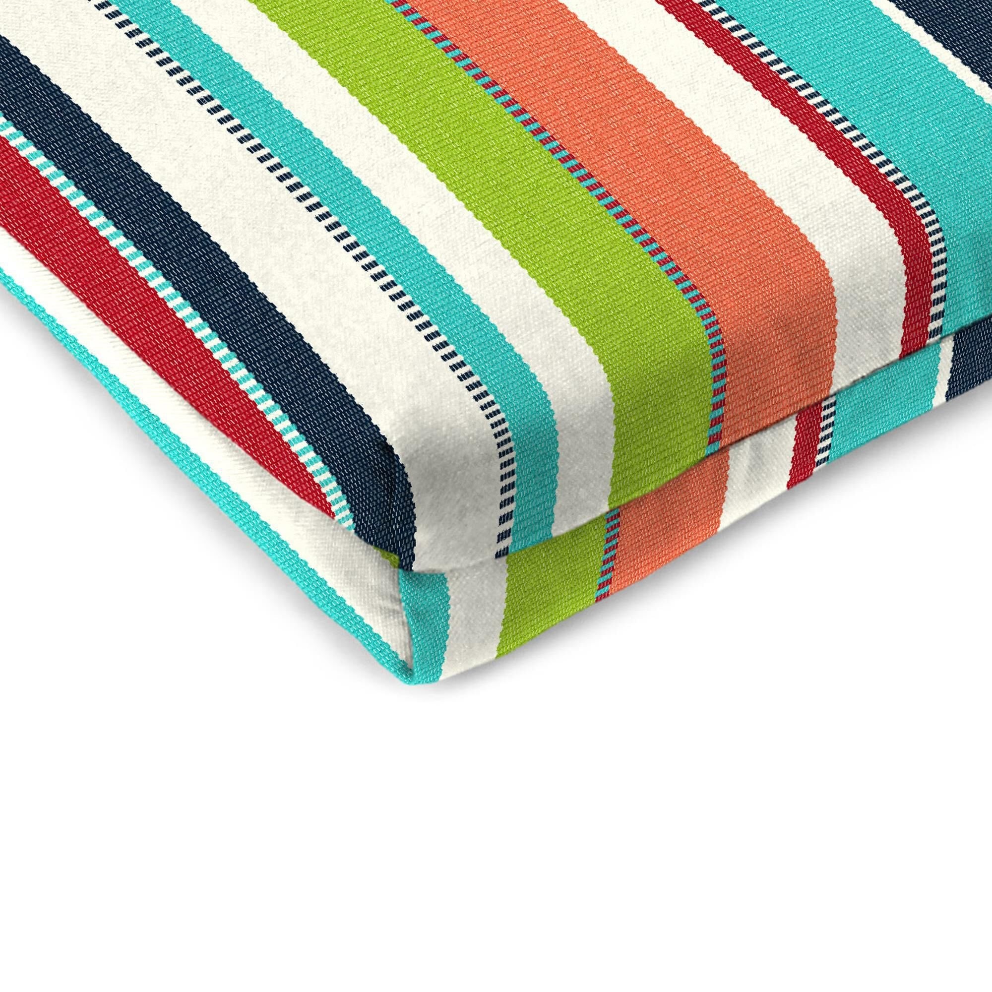 Jordan Manufacturing 17 x 19 Rectangular Outdoor Chair Pad Seat Cushion in Carousel Confetti NFM