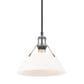 Golden Lighting Orwell 1-Light Medium Pendant with Opal Glass Shade in Pewter, , large