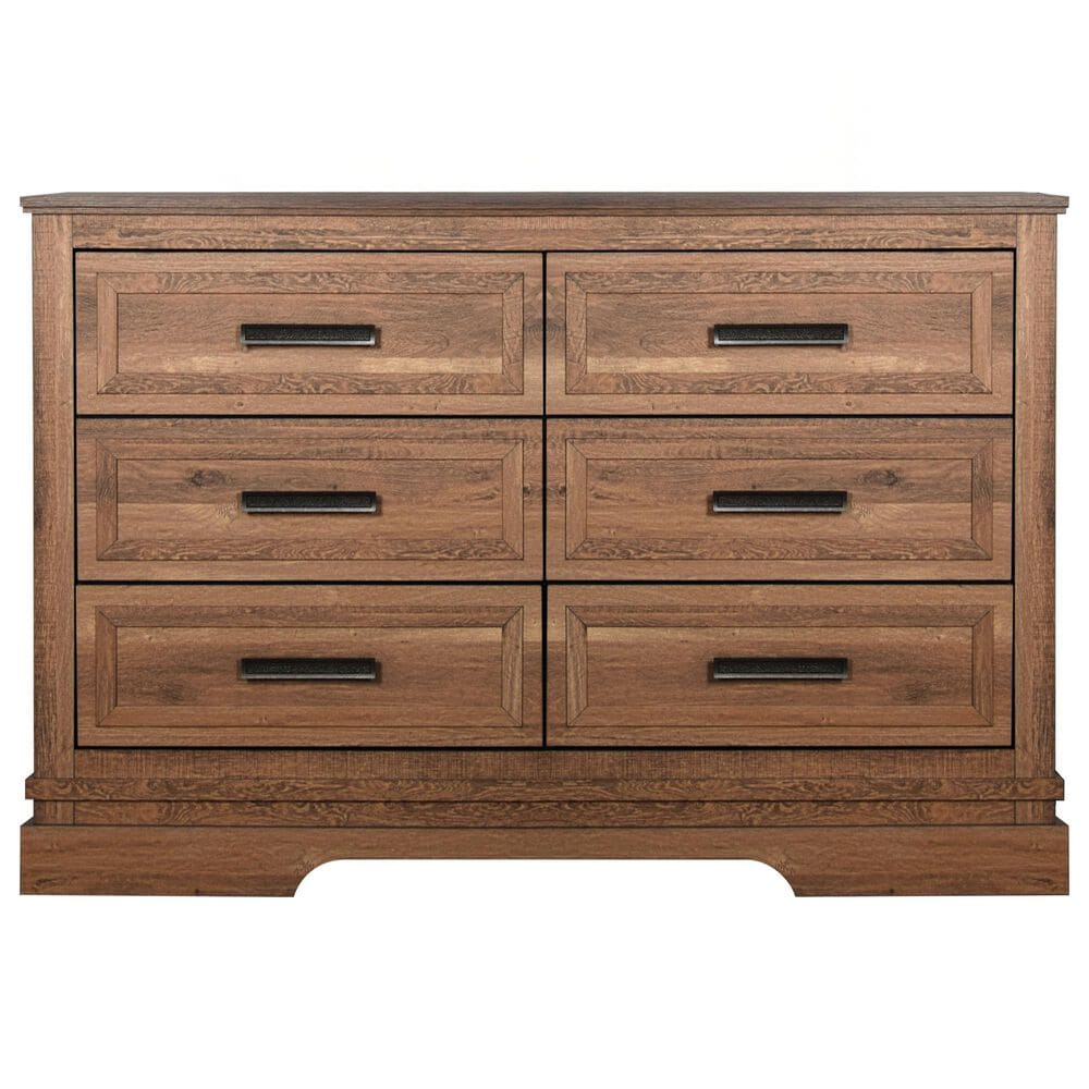 New Heritage Design Coventry Hall 6-Drawer Dresser Only in Pecan, , large