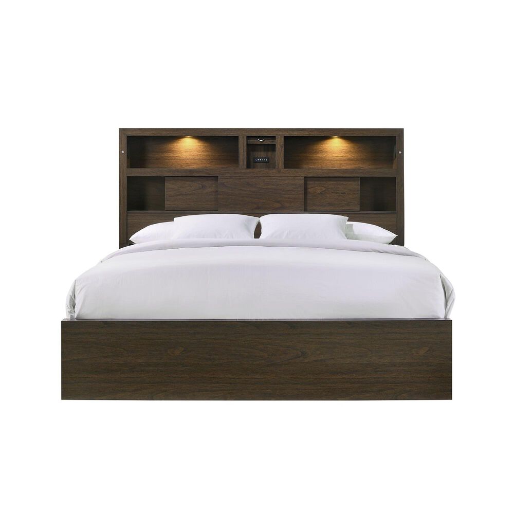 Mayberry Hill Hendricks King Storage Bed in Rich Walnut Brown, , large