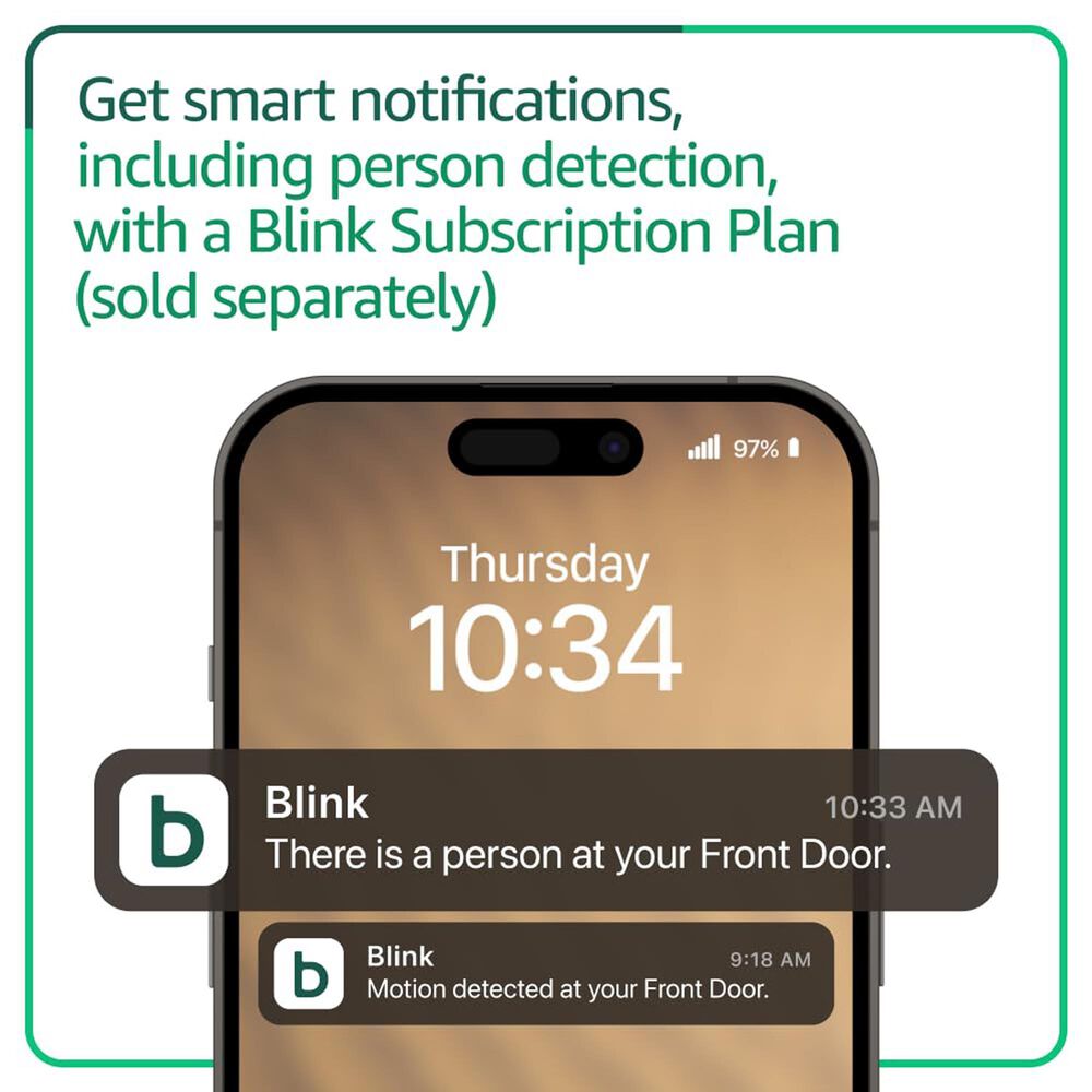 Blink Video Doorbell with Add-On in White, , large