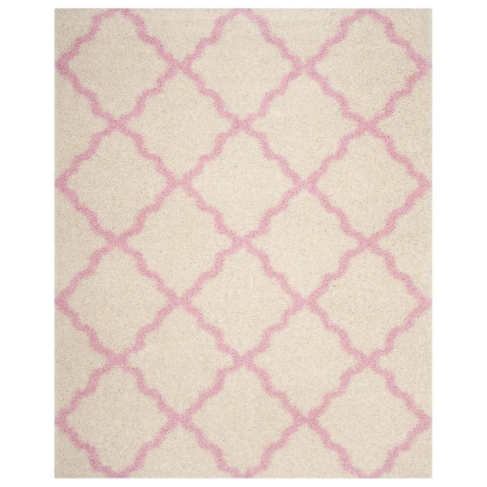 Safavieh Dallas Shag SGD257P 6" Round Ivory and Light Pink Area Rug, , large