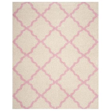 Safavieh Dallas Shag SGD257P 6" Round Ivory and Light Pink Area Rug, , large