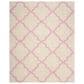 Safavieh Dallas Shag SGD257P 6" Round Ivory and Light Pink Area Rug, , large