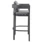 Armen Living Menorca Patio Counter Height Bar Stool in Dark Gray, , large