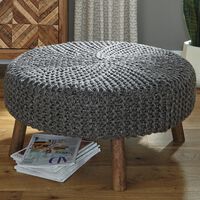 Signature Design by Ashley Jassmyn Oversized Accent Ottoman in Charcoal