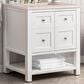 James Martin Vanities Breckenridge 30" Single Bathroom Vanity in Bright White with 3 cm Eternal Marfil Quartz Top and Rectangular Sink, , large