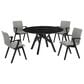 Blue River Venus and Varde 5-Piece Dining Set with Gray Cushion in Black, , large
