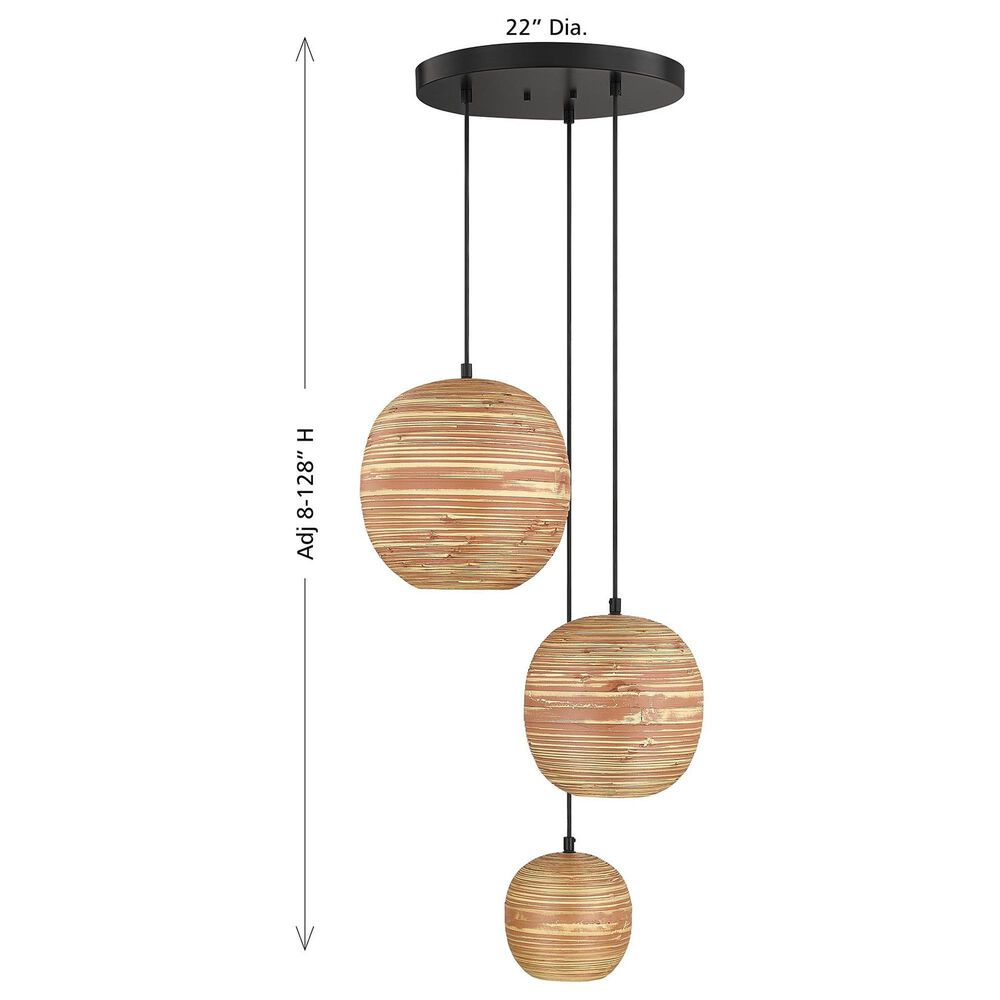 Savoy House Pharr 3-Light Pendant in Matte Black, , large