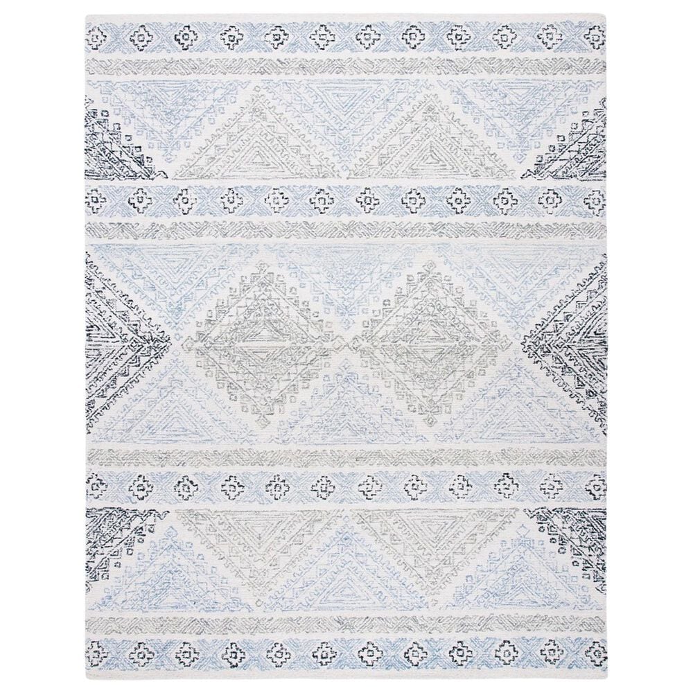 Safavieh Micro-Loop 8" x 10" Ivory and Grey Area Rug, , large