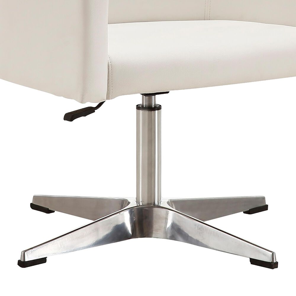 Dayton Pelo Adjustable Swivel Accent Chair in White &#40;Set of 2&#41;, , large